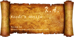 Kozák Attila névjegykártya