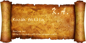Kozák Attila névjegykártya